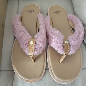 UGG Alicia Sherpa Sheepskin Flip Flop Sandal